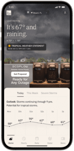 EcoFlow ad placement on The Weather Channel app